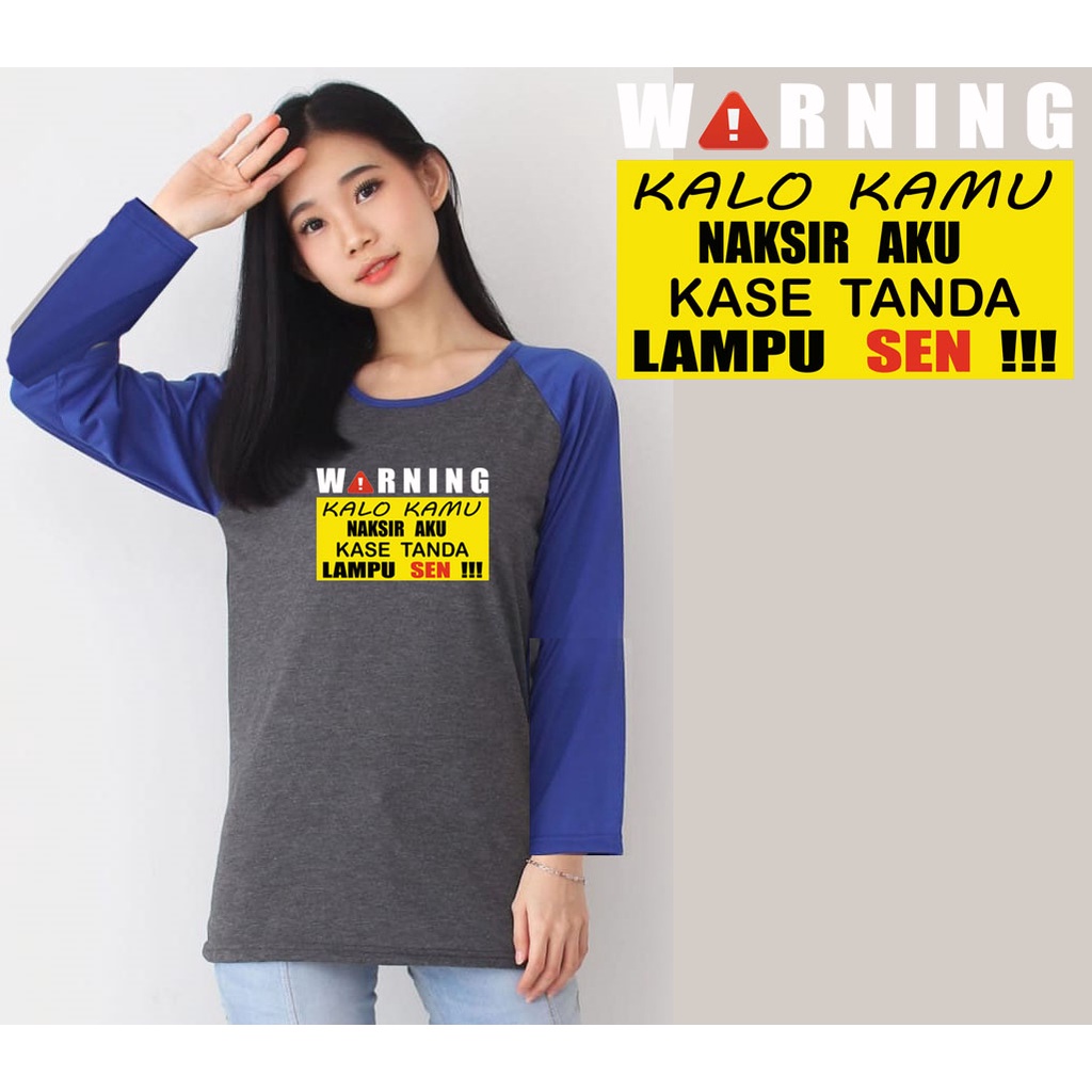 Kaos Raglan Abu Tua Lengan Panjang Gambar &quot;Naksir&quot;