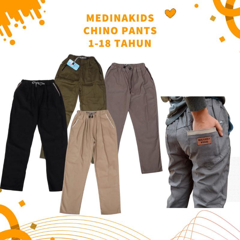 7-18 TAHUN MEDINAKIDS CHINOS PANTS CHINO ANAK LAKI 7 8 9 10 11 12 13 14 15 16 17 18 TAHUN BAYI REMAJ