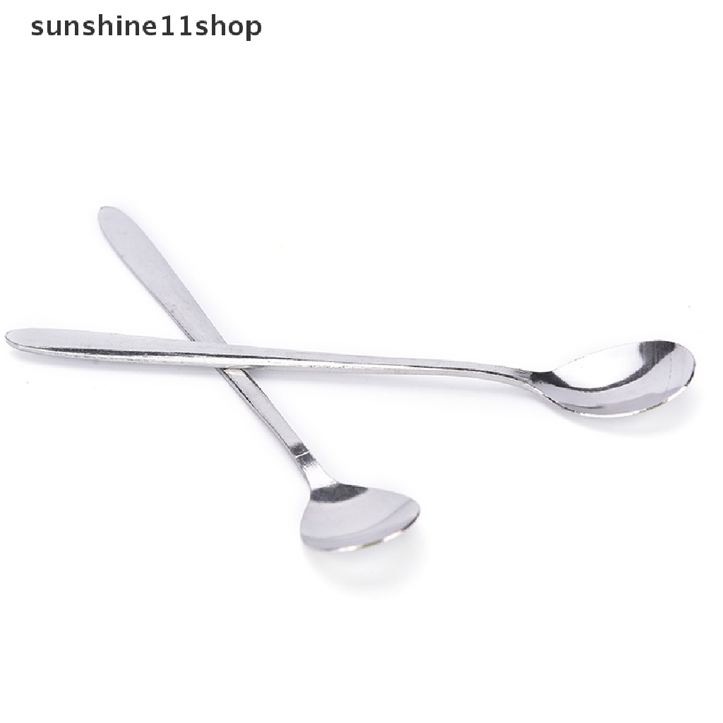 Sho Sendok Teh / Kopi / Es Krim Gagang Panjang 16cm Bahan Stainless Steel