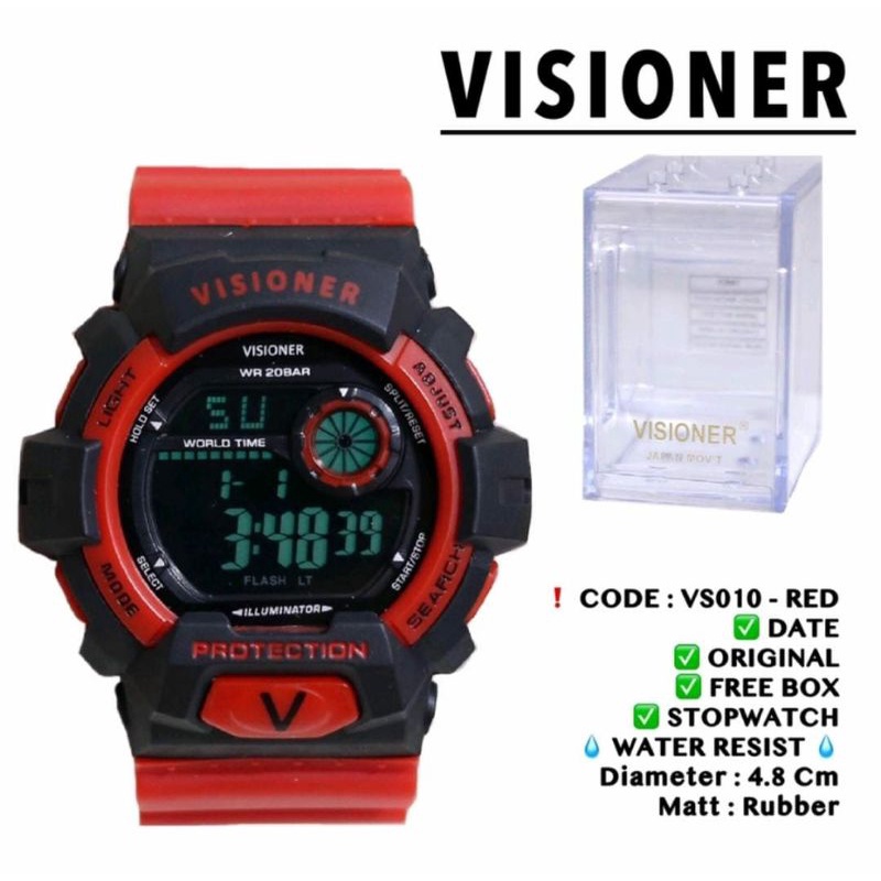 Water Resistant!!! Jam Tangan Visioner Jam Tangan Digital Led Jam Tangan Pria Outdoor Bisa Bayar Ditempat