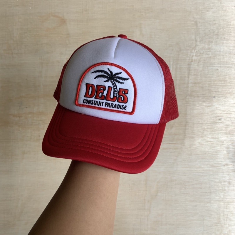 deus topi trucker merah original 100% sale
