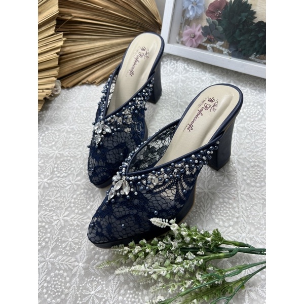 rafaizoufit sepatu wanita yohana navy tinggi 9cm tahu