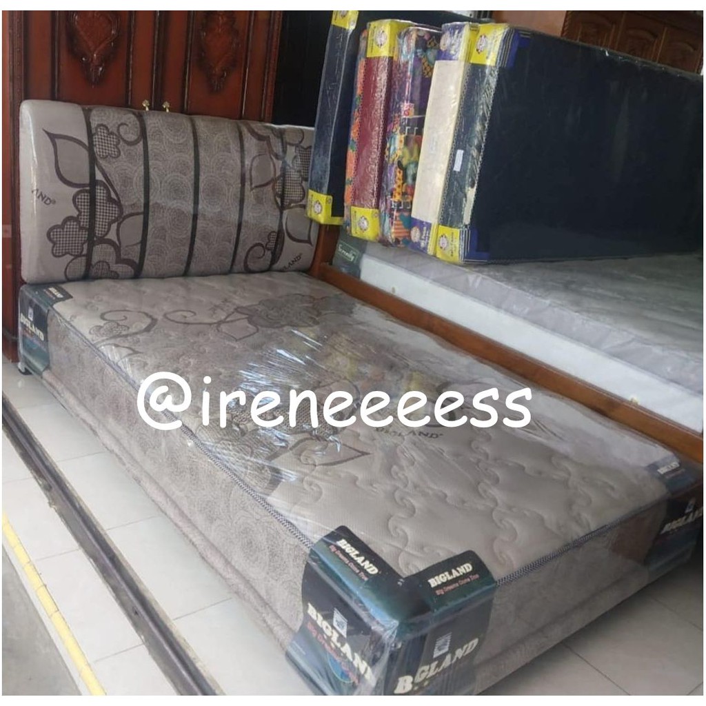 SINGLE BED BIGLAND / SPRING BED BIGLAND BERKAKI + SANDARAN KEPALA MERK BIGLAND UKURAN LENGKAP