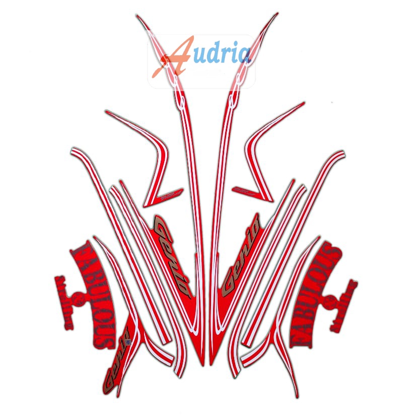 Sticker Striping Motor Honda Genio 110 Fabulous 2019 Merah