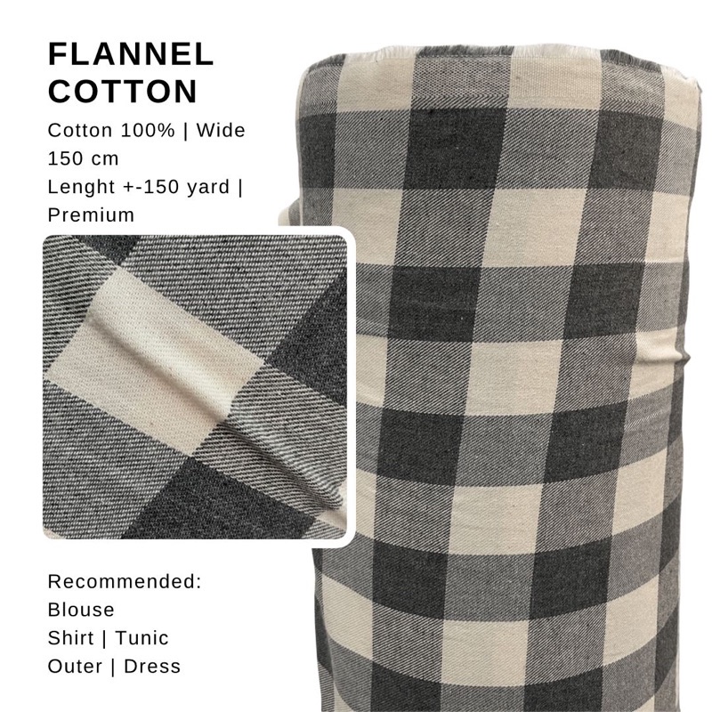 BAHAN KAIN KATUN FLANEL GARMENT