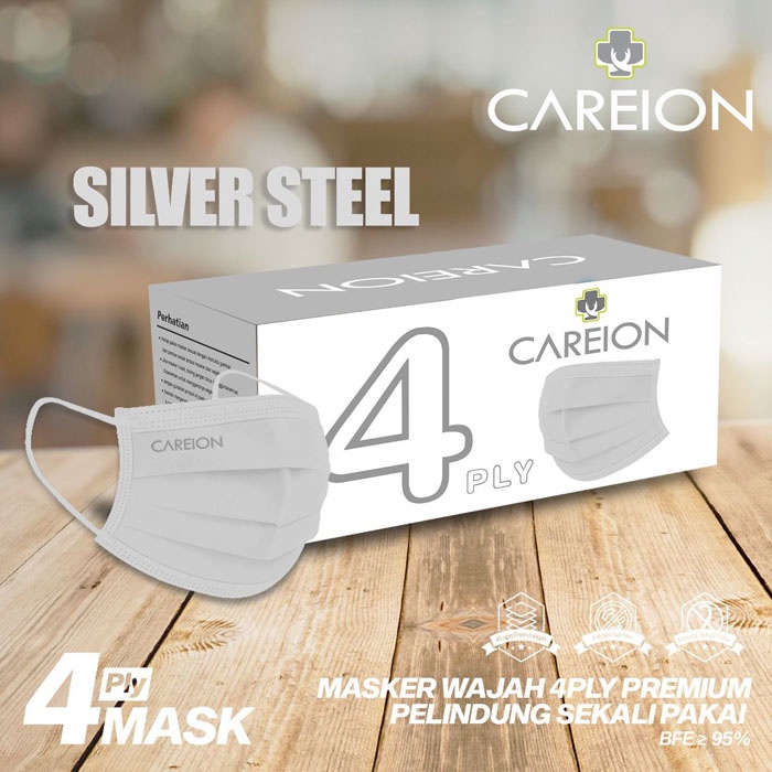 Careion Masker 4 Lapis isi 50Pcs Earloop Face Mask 4Ply