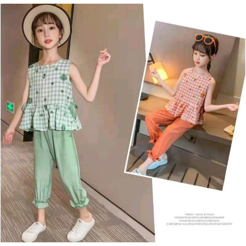 Stelan anak cewek import / ootd anak perempuan branded / baju anak import