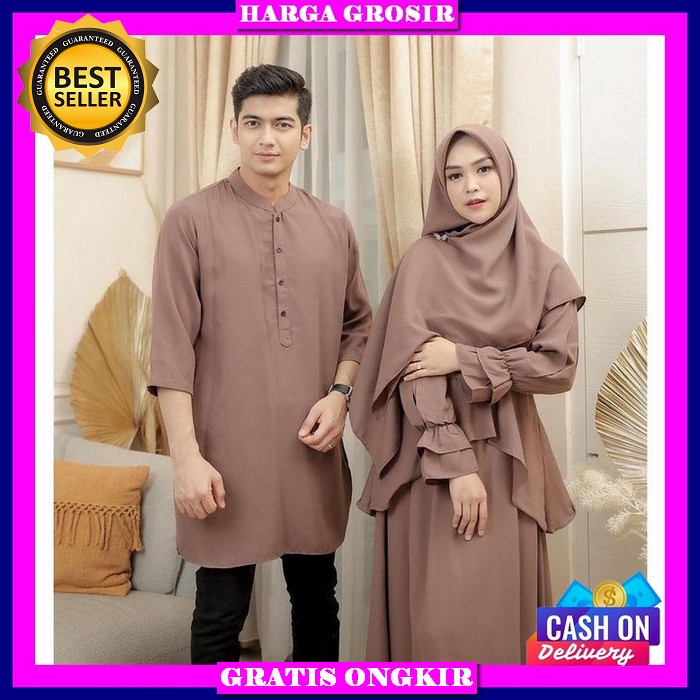 New Design Gamis Couple Parila Pasangan Terbaru Kekinian//Gamis Couple Toyobo Bordir Modern Mix Paye