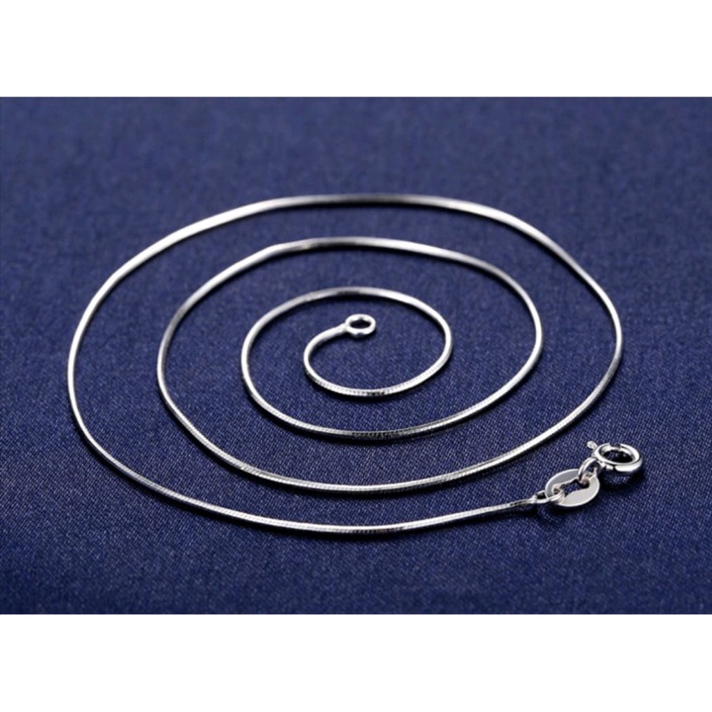 Kalung titanium anti karat model gepeng untuk pria dan wanita