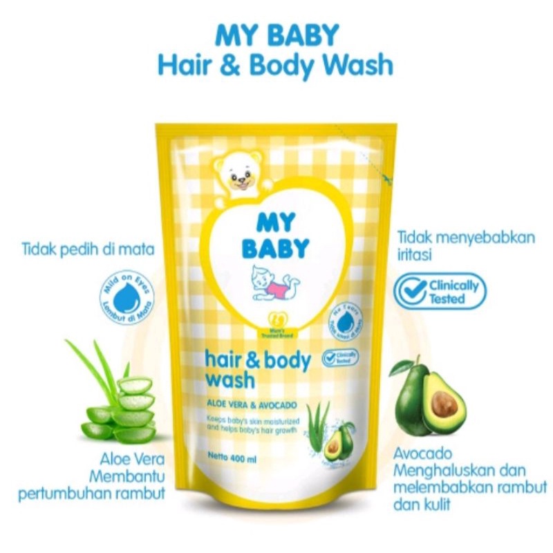 MY BABY Hair &amp; Body Wash [Refill 400mL] - Sampo &amp; Sabun 2 in 1