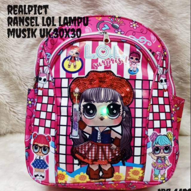 Tas anak lol led musik tas anak lol random