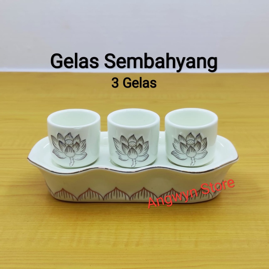 Gelas Sembahyang 3 Cup Keramik