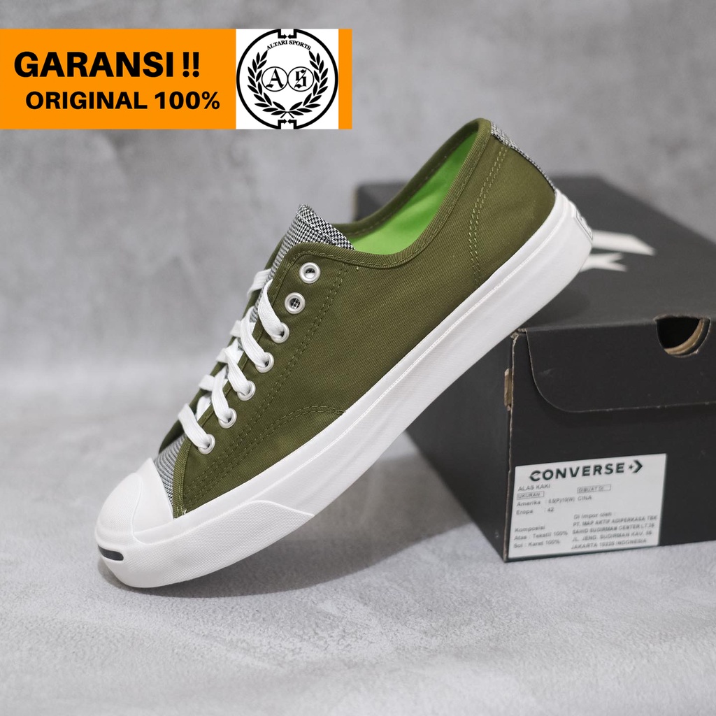 SEPATU PRIA CONVERSE JACK PURCELL OX DARK MOSS ORIGINAL ASLI 168677C