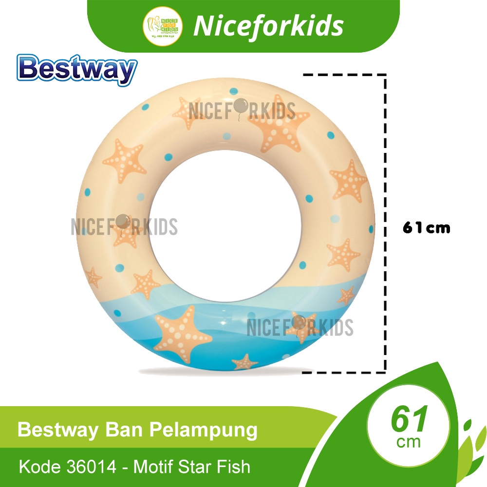 Bestway 36014 Ban Renang Bulat Ukuran 61cm Usia 3-6th / Ban Pelampung Renang Anak