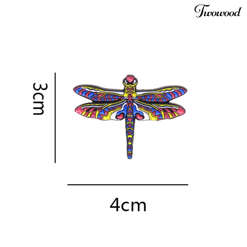 Twowood Dragonfly Shape Multicolored Lapel Pin Alloy Vivid Funny Collar Brooch Badge Backpack Accessories