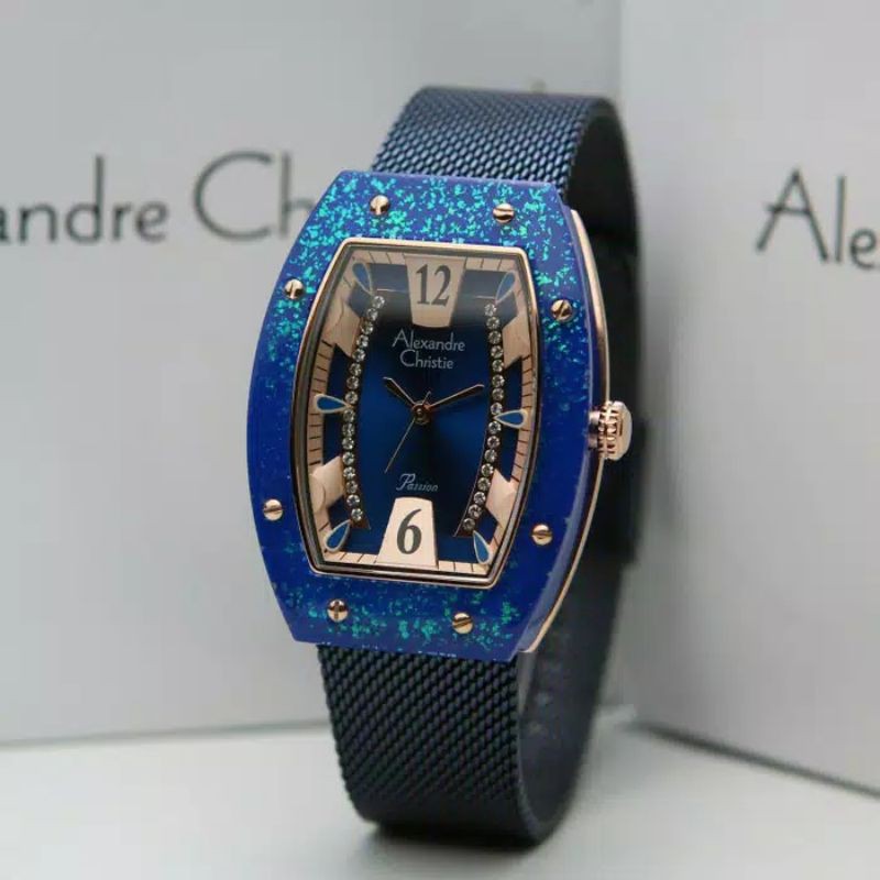 Jam Tangan Alexandre Christie AC 2856 Tali Pasir Wanita / Cewek Original