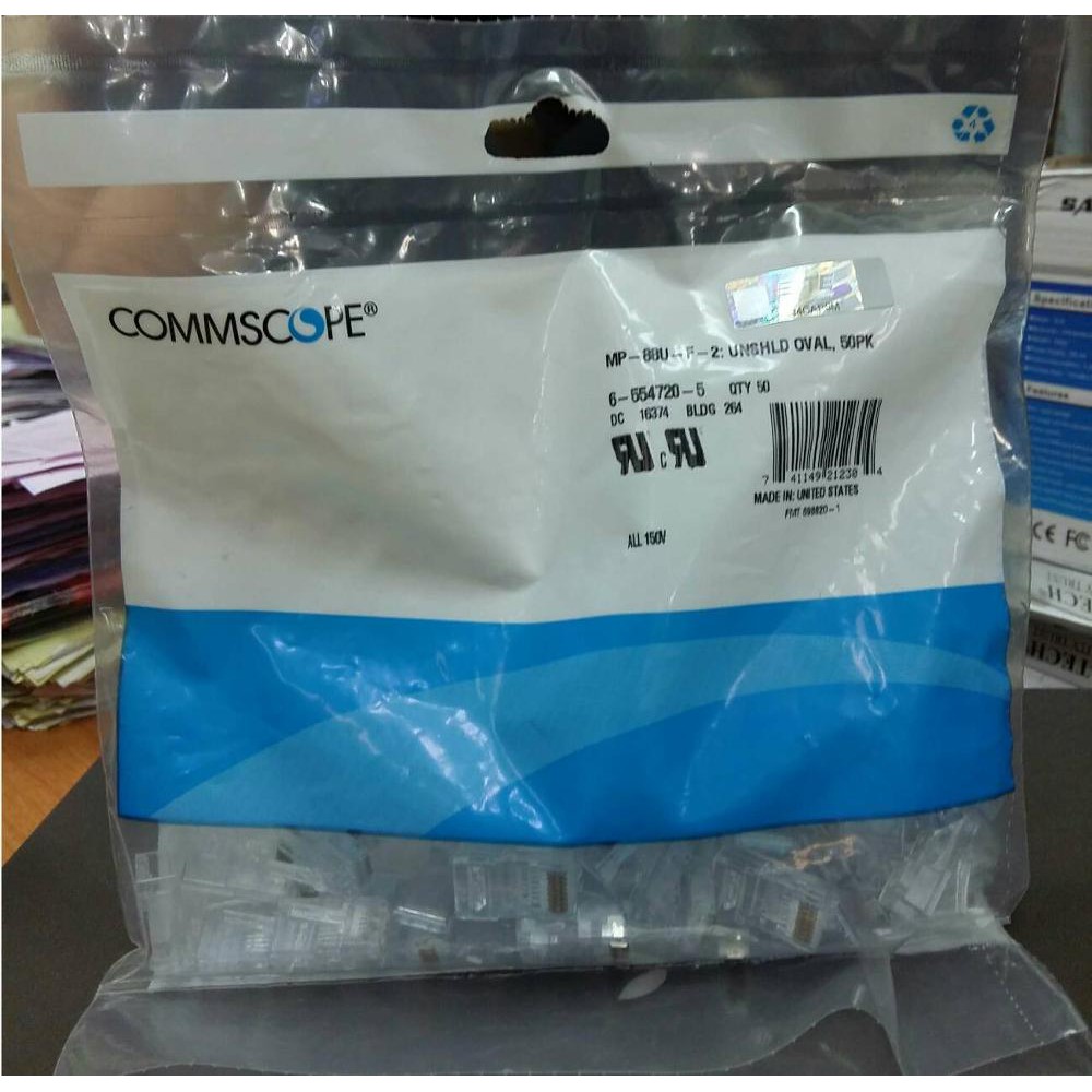 RJ - 45 ORI AMP CAT 5/BUNGKUS (ISI 50 PCS)/ COMMSCOPE