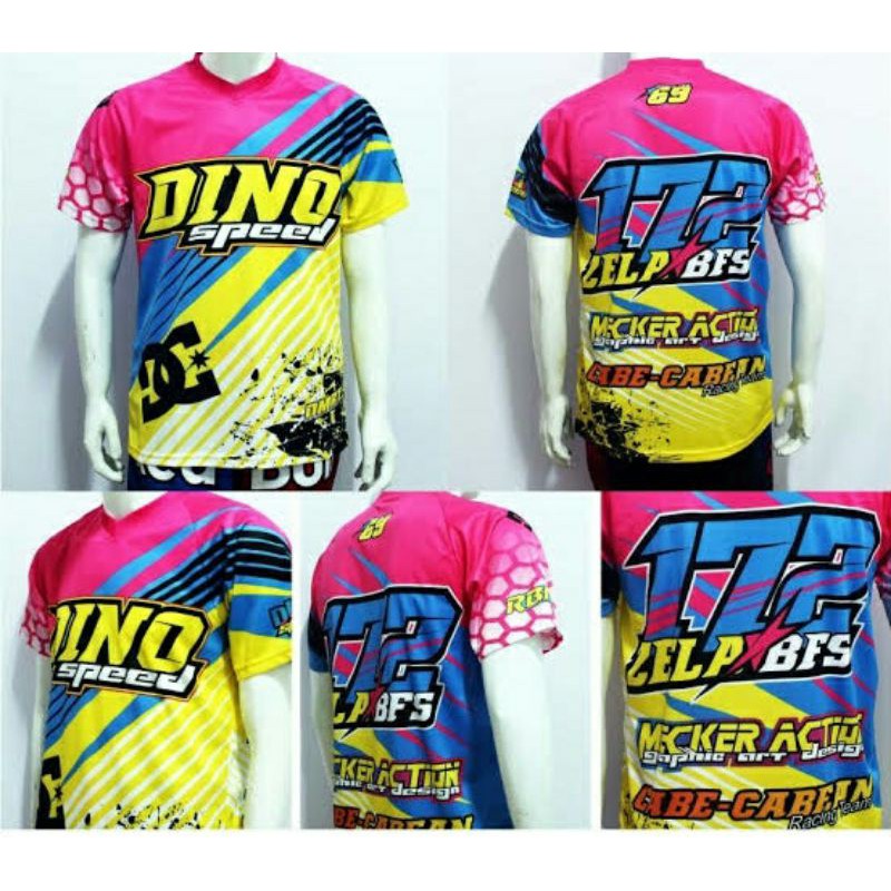 BAJU KAOS JERSEY RACING 005 CUSTOM NAMA TEAM CLUB MOTOR DRAG BIKE RACE KERAH PRINTING HELL START CLU