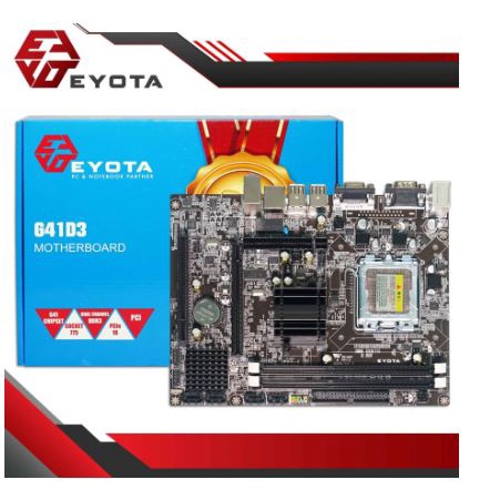 Mainboard eyota g41d3 intel g41 ich7 lga 775 ddr3 micro atx ps2 com vga usb 2.0 rj45 audio 3.5mm - motherboard