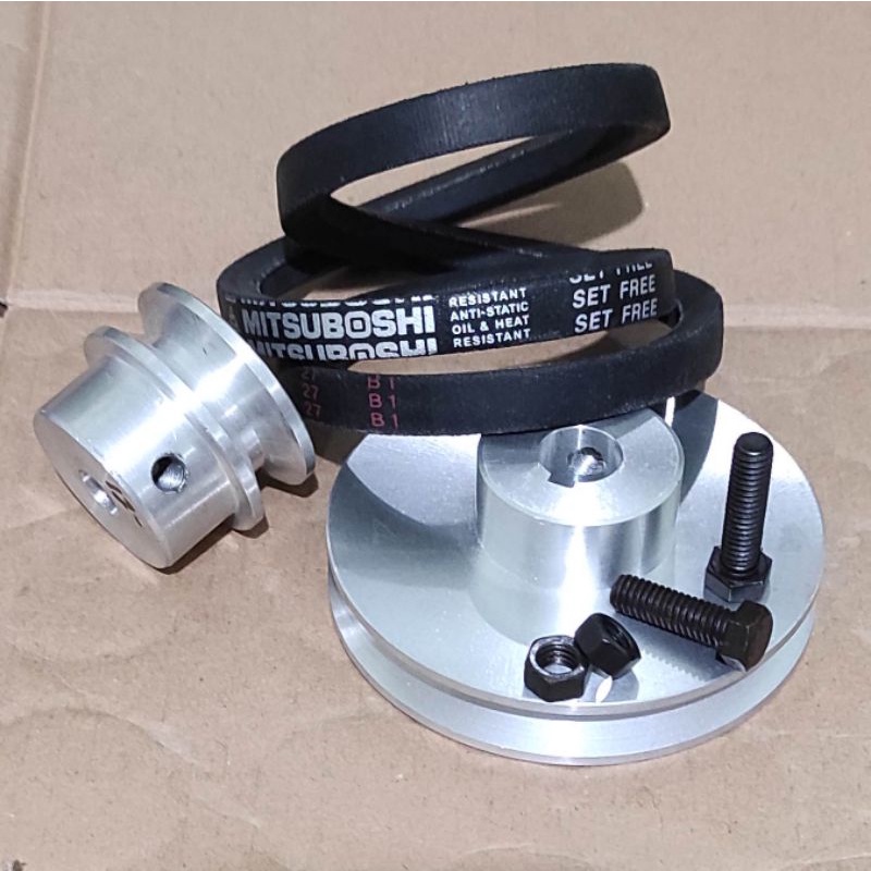 Pulley pully 3 inch dan 2 inch jalur A1 plus fanbelt ( Fan Belt)
