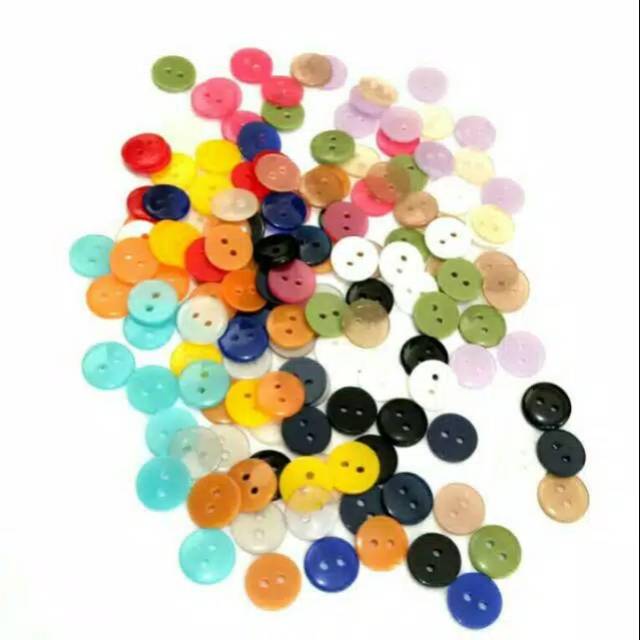 WARNA WARNI Isi 144 pcs Diameter 11 mm - Kancing Baju Gepeng - Kancing Baju Diameter 11 mm