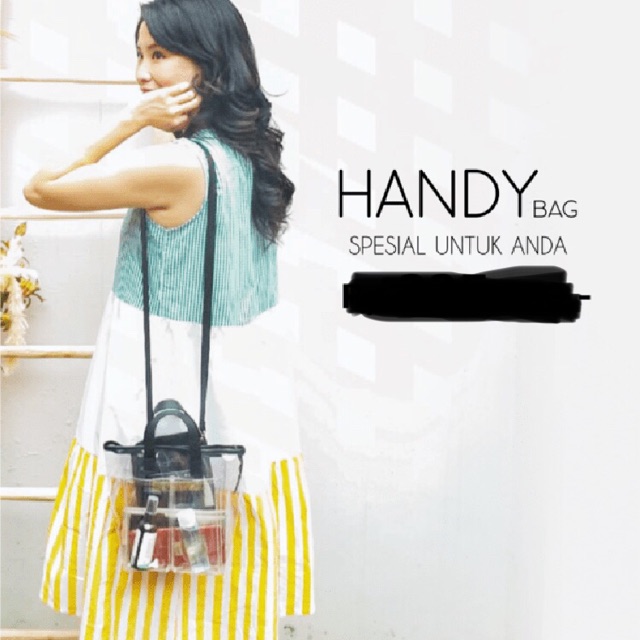 Tas Selempang Bahu Wanita Transparan Hitam Kecil