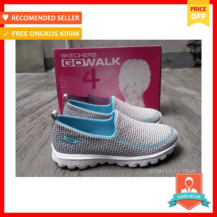 Sepatu Skecher Slip On Wanita Grey Tosca