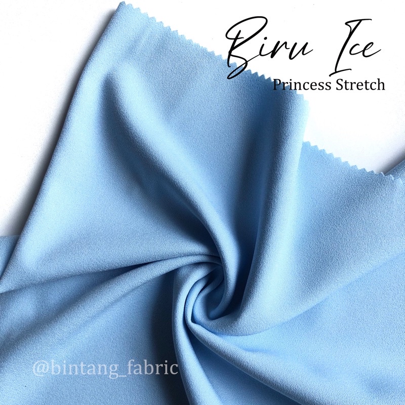 Bahan Kain Princess Stretch Lady Zara 1 meter-Biru Ice