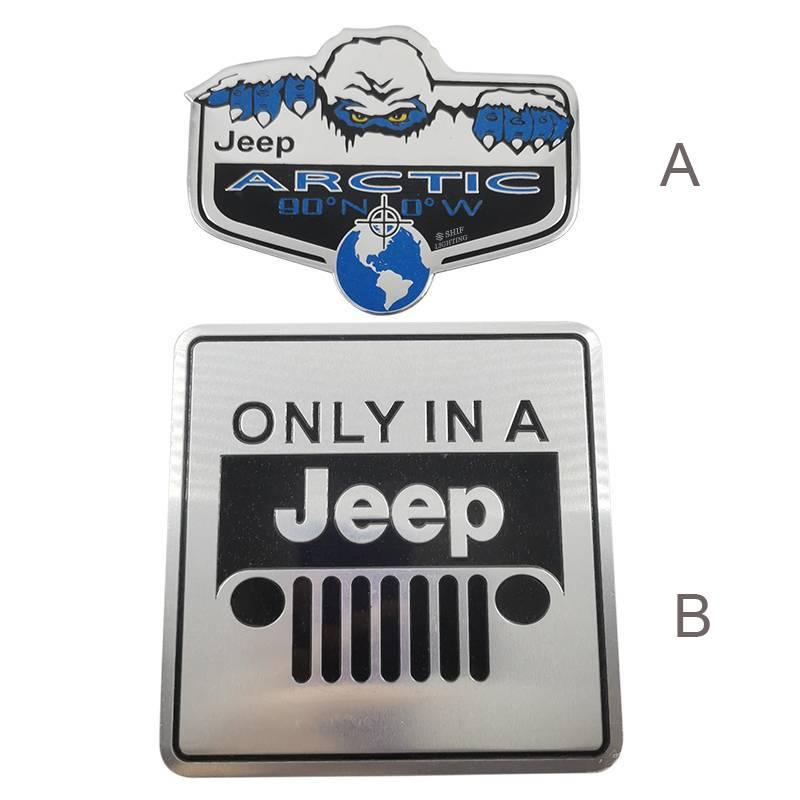 1 X Aluminum ARCTIC ONLY IN A JEEP Logo Car Auto Rear Decorative Emblem Sticker Decal Badge For JEEP SNOWMAN