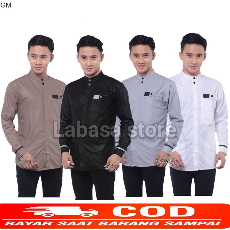 Baju Koko Habaib Putih Polos Lengan Panjang