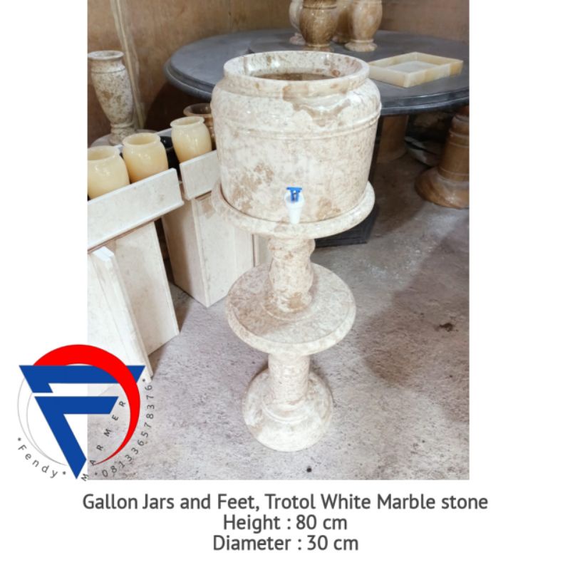 Guci galon dan kaki marmer trotol D.30 T.80