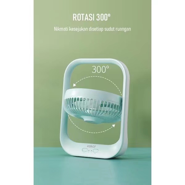 Kipas ROBOT RT-BF13 Portable Fan 4000mAh Kipas Angin Rotatable 300° 7inch LED Garansi Original Resmi