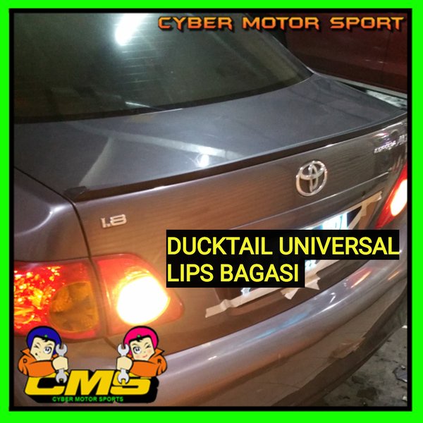 lips bagasi mobil universal hitam polos. ducktail karet universal.