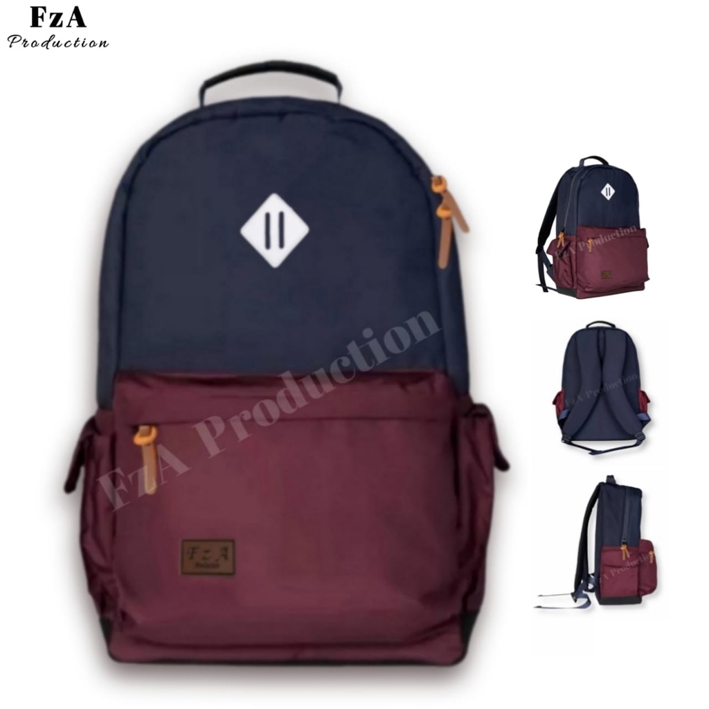 Tas Ransel Punggung Distro Casual Pria Wanita / Tas Ransel Laptop Original - FzA Gratis Jam Tangan Sport