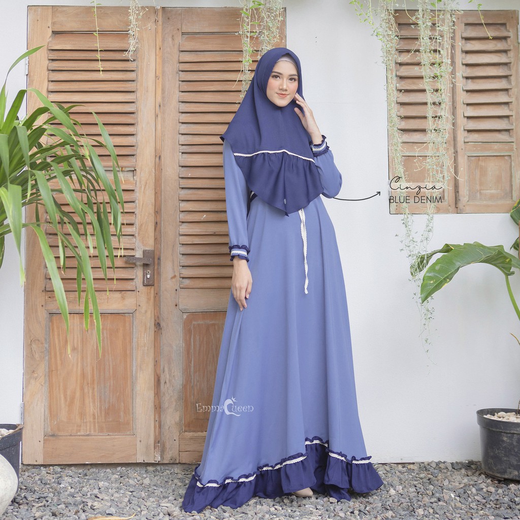 EmmaQueen - Set Dress Muslim Cinzia by EmmaQueen-Blue Denim