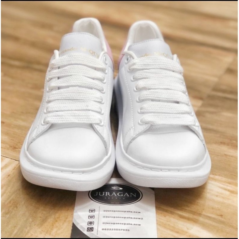 Alexander McQueen Leather Sneakers &quot;White Pink&quot;