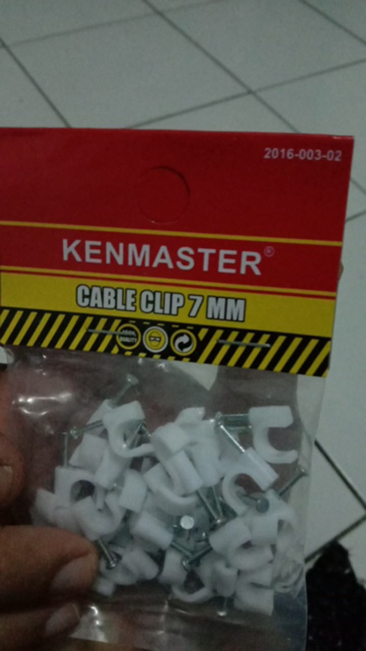 Kenmaster Cable Clip 7mm Isi 35 Pcs - Klem Kabel Paku Klem Nail Claim