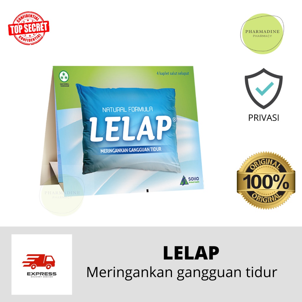 Lelap Obat Tidur Herbal Untuk Imsonia | Gangguan Tidur 1 Strip isi 4 Kaplet