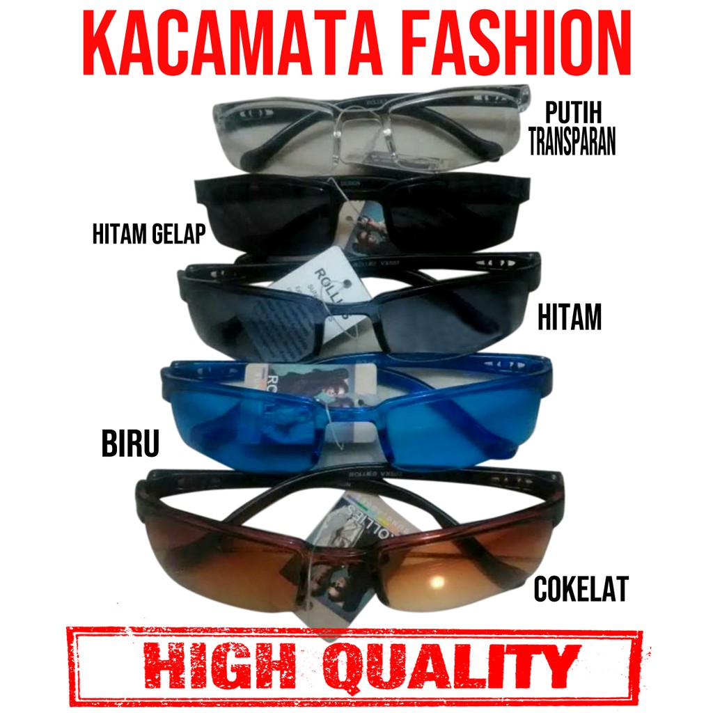 Kacamata Fashion Anti UV Kacamata Gaya Pria dan Wanita Sunglasses Unisex Kaca mata Normal