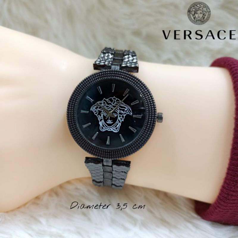 (ZW)JAM TANGAN VERSACE NEW COLLECTION FASHION WANITA TALI RANTAI GELANG STEINLESS PREMIUM FREE BOX K