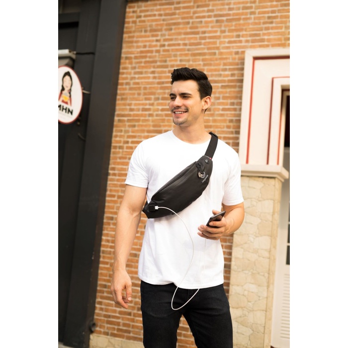 Tas Selempang Waistbag Slempang Kualitas Premium Tas Waist Bag Sling Bag Pria Terbaru Z5L1 Stylish M