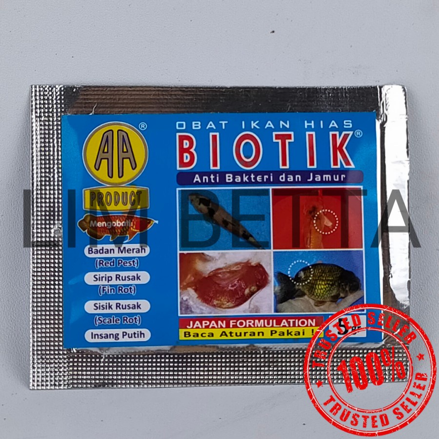 BIOTIK 5 GRAM / OBAT IKAN BIOTIK ANTI BAKTERI DAN JAMUR