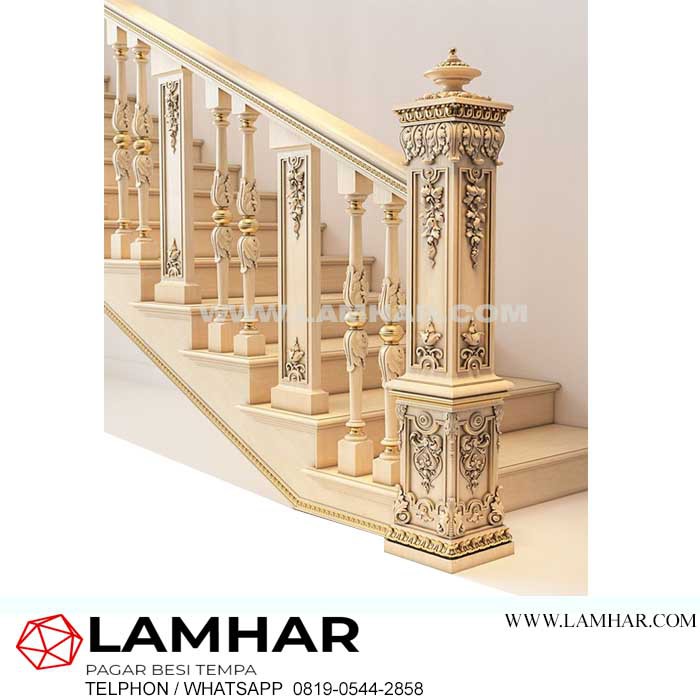 Railing Tangga Besi Tempa Gaya Klasik Mewah