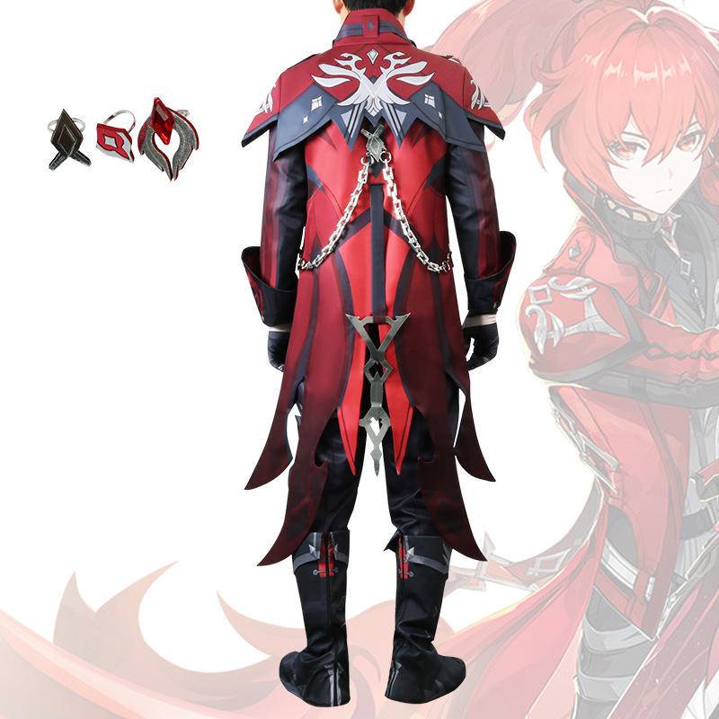 【Wetrose】Genshin Impact Red Dead of Night The New Diluc Skin Cosplay Male Man Costume Set