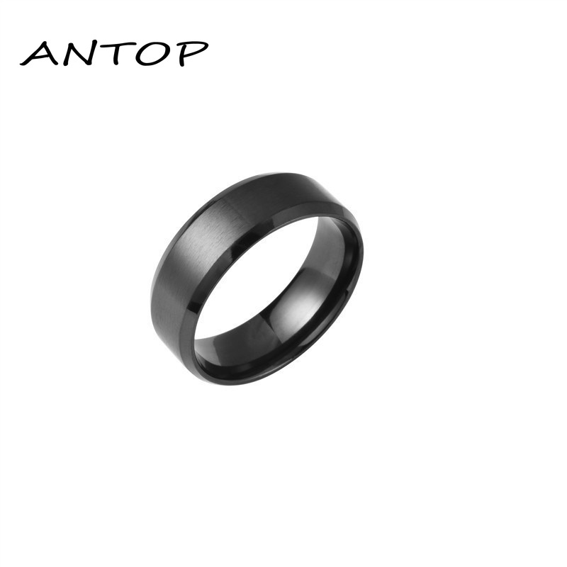 Cincin Matte Stainless Steel Punk Sederhana Untuk Hadiah Perhiasan Fashion Pria ANTOP