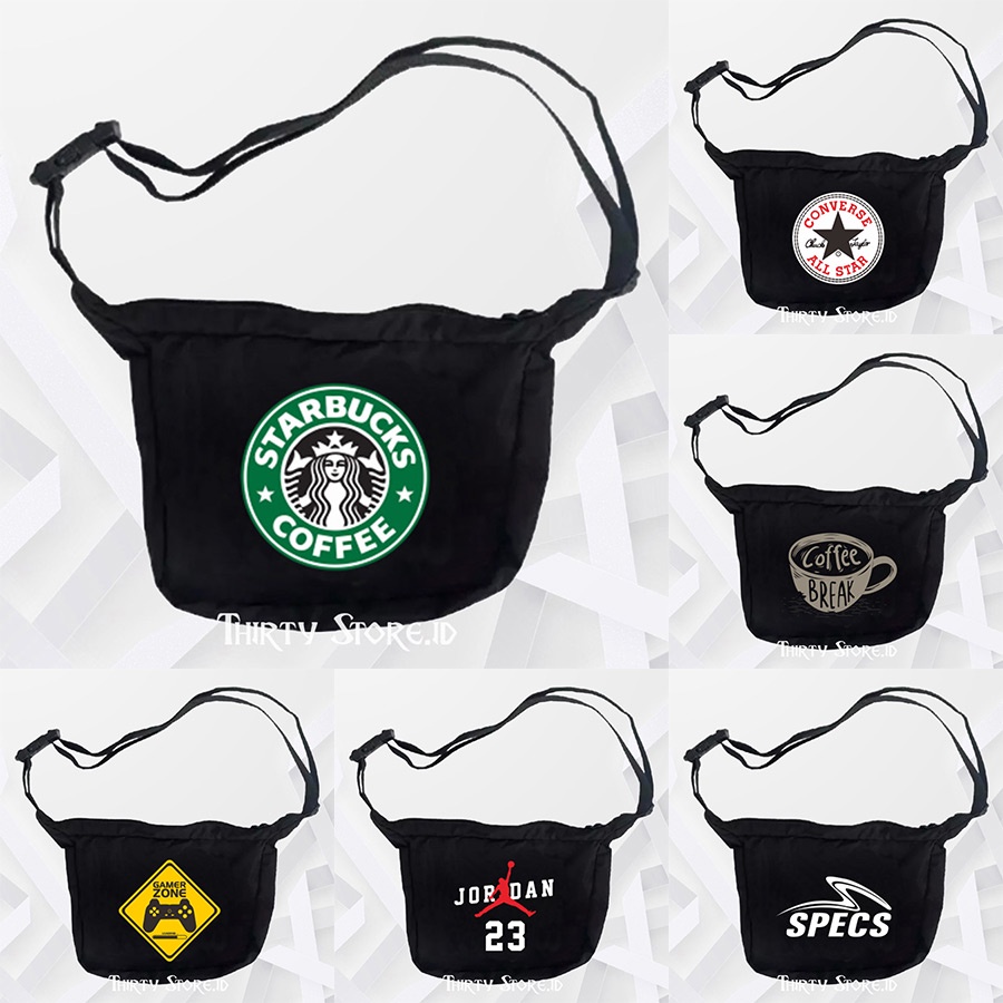 Sling Bag  Slingbag Pria Wanita / Tas Selempang New Slempang Semi Canvas | Thirtystore.Id