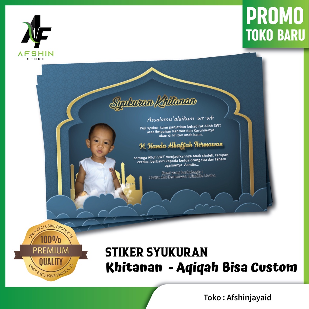 

Stiker Syukuran Aqiqah Anak Cocok untuk Box Makanan bisa Custom Free Desain