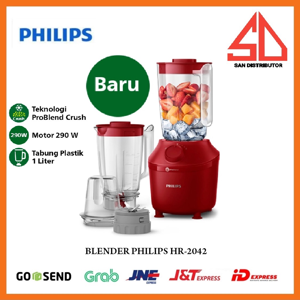 PHILIPS Blender Plastik 1 L HR2042 ORI BERGARANSI