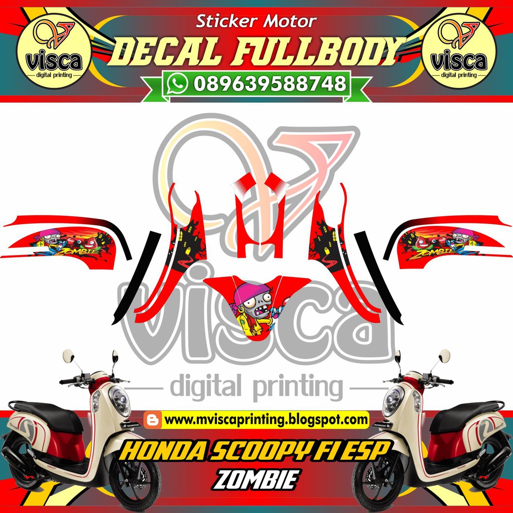 Decal Stiker Scoopy Decal Variasi Motor Scoopy Decal Motor Scoopy