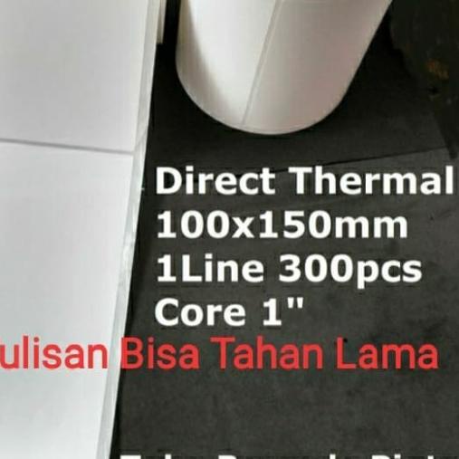 

♩ Thermal 100X150mm 1Line 300pcs Core1" Gap 2mm Label Bare Sticker - TOP TANPA PFRS, 2 TAHUN ☋